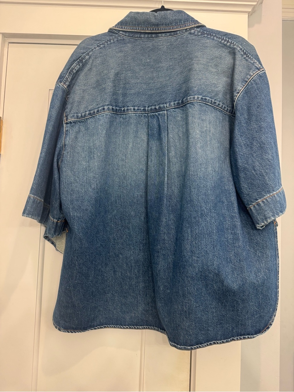 KHAITE Washed Blue Denim Utility Jacket - Picture 4 of 5